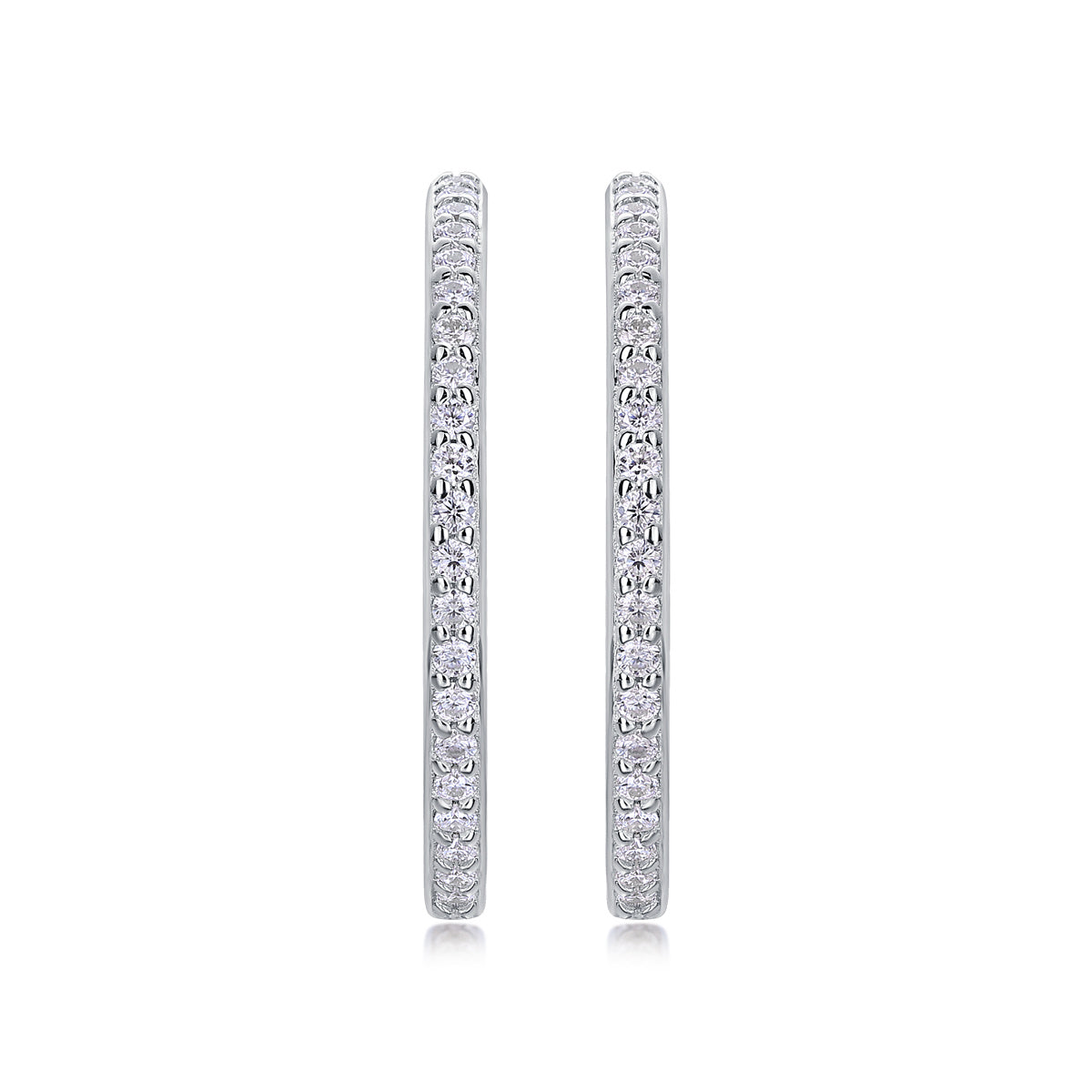Ribbon - Square Moissanite S925 Sterling Silver Earrings With Platinum-plated Stud Earrings, A Fashionable And Luxurious Diamond Jewelry Accessory
