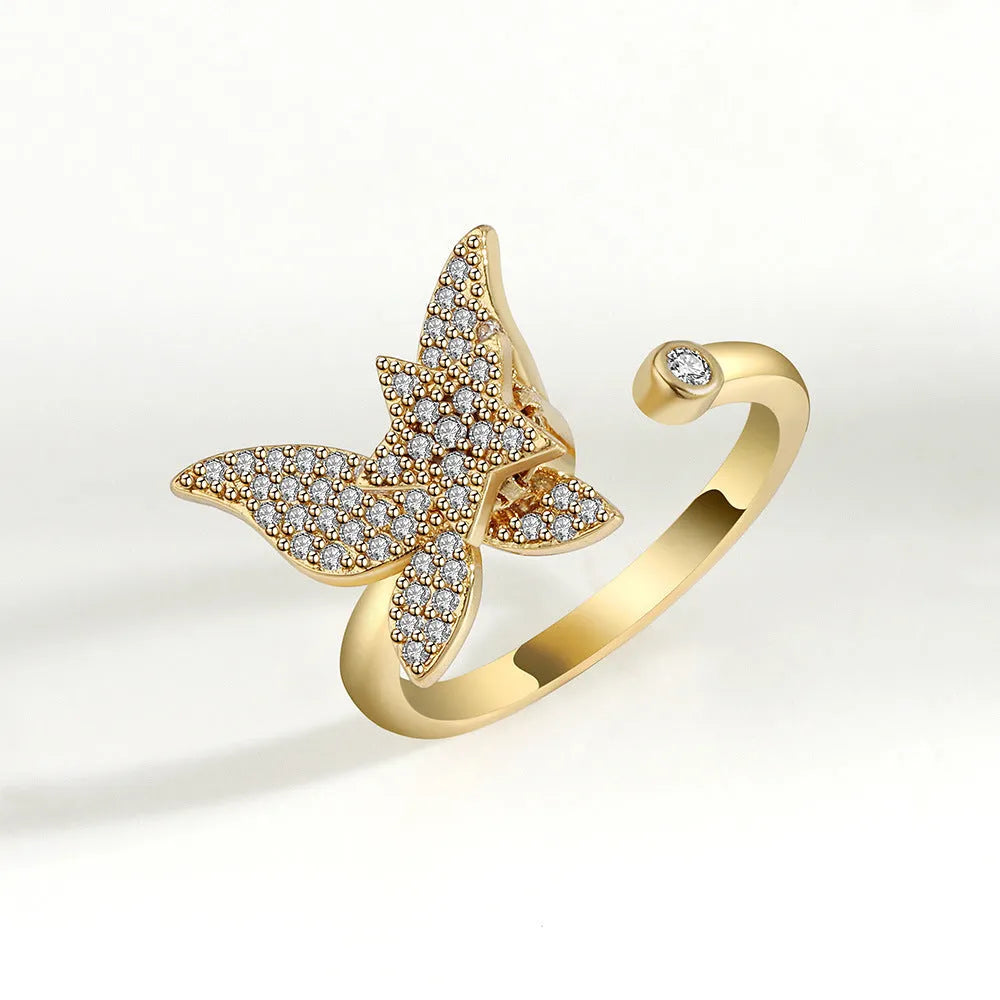 Vv- American Dream Collection: California Gold Rush Era Butterfly Freedom Spinning Ring, Ladies' Heritage Edition - vannveld