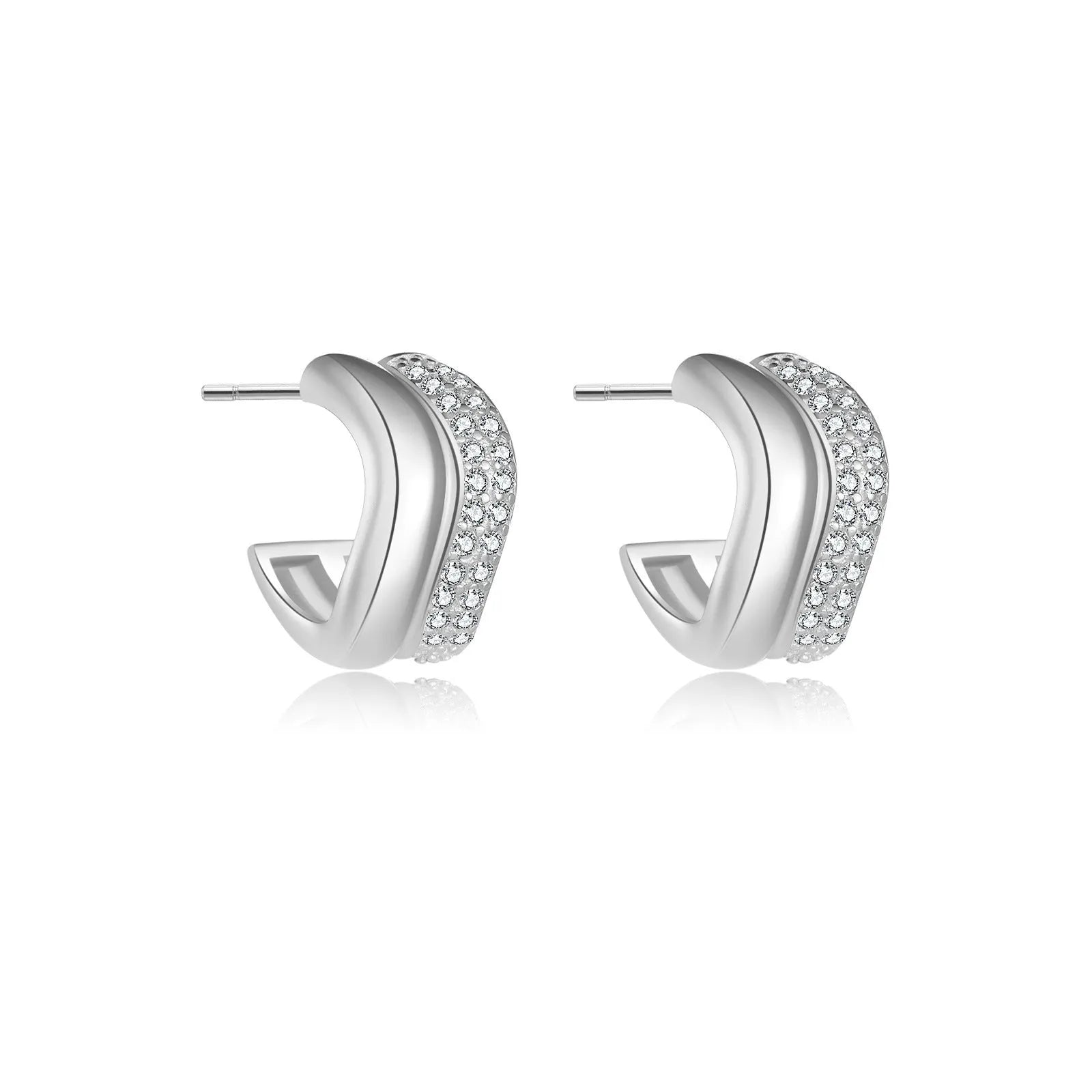Vv- American Dream Collection: Ellis Island Gateway Art Deco Sterling Silver Liberty Circle Earrings - vannveld