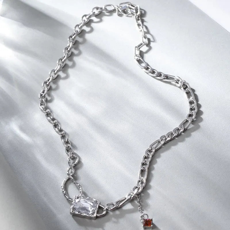 Vv- American Dream Collection: Ellis Island Legacy Cubic Zirconia Necklace, Echoing 1920s Elegant Freedom - vannveld