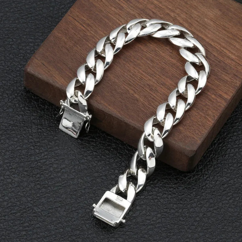 Vv- American Frontier and Old West Collection: Silver Rush Era Bold Sterling Bracelet - vannveld