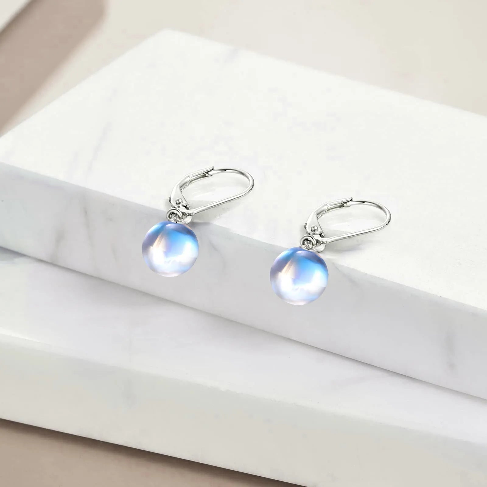 Vv- Founding Fathers Collection: 925 Silver Moonstone Earrings, Democracy's Radiance in Elegant Drops - vannveld