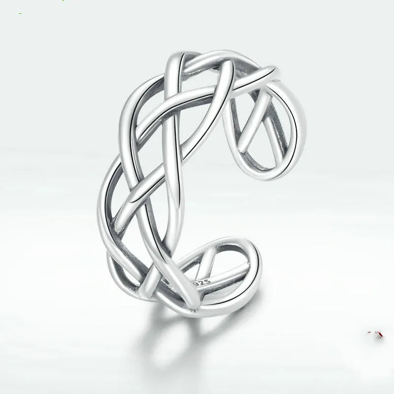 Vv- Founding Fathers Collection: Franklin's Colonial Silversmith Legacy Sterling Silver Woven Artisan Ring - vannveld