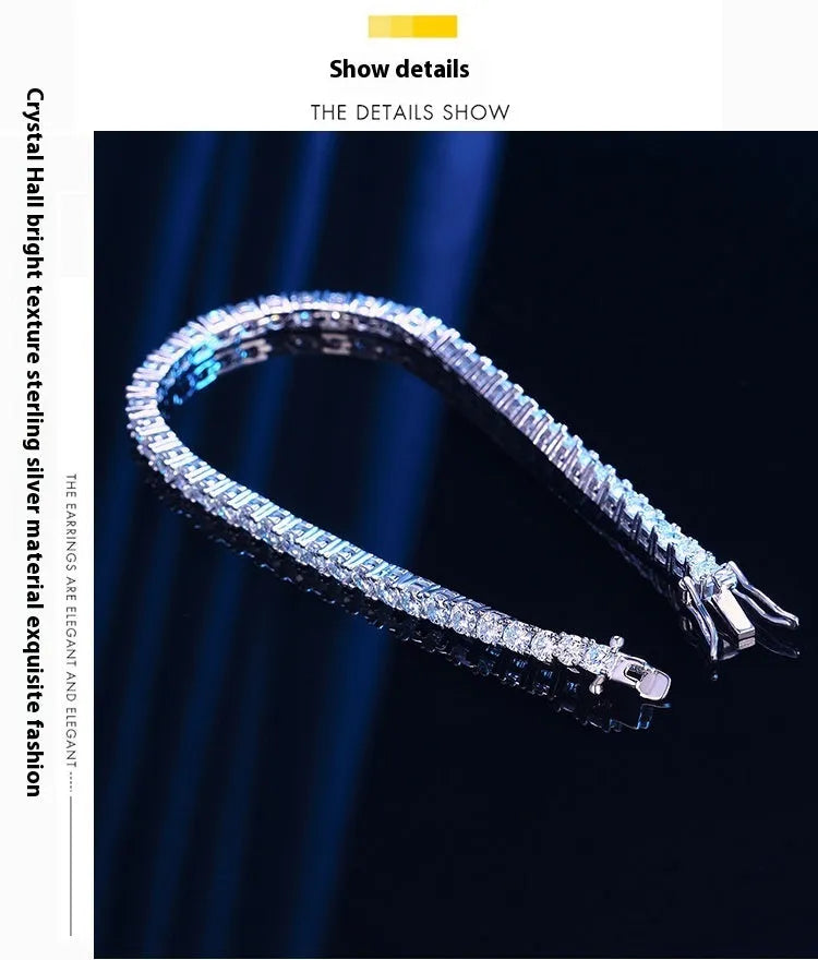 Vv- Heritage and Honor Collection: Gilded Age Elegance Tennis Bracelet, Ten-Point Moissanite Sterling Silver Excellence - vannveld