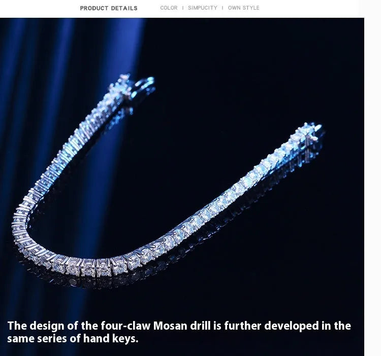 Vv- Heritage and Honor Collection: Gilded Age Elegance Tennis Bracelet, Ten-Point Moissanite Sterling Silver Excellence - vannveld