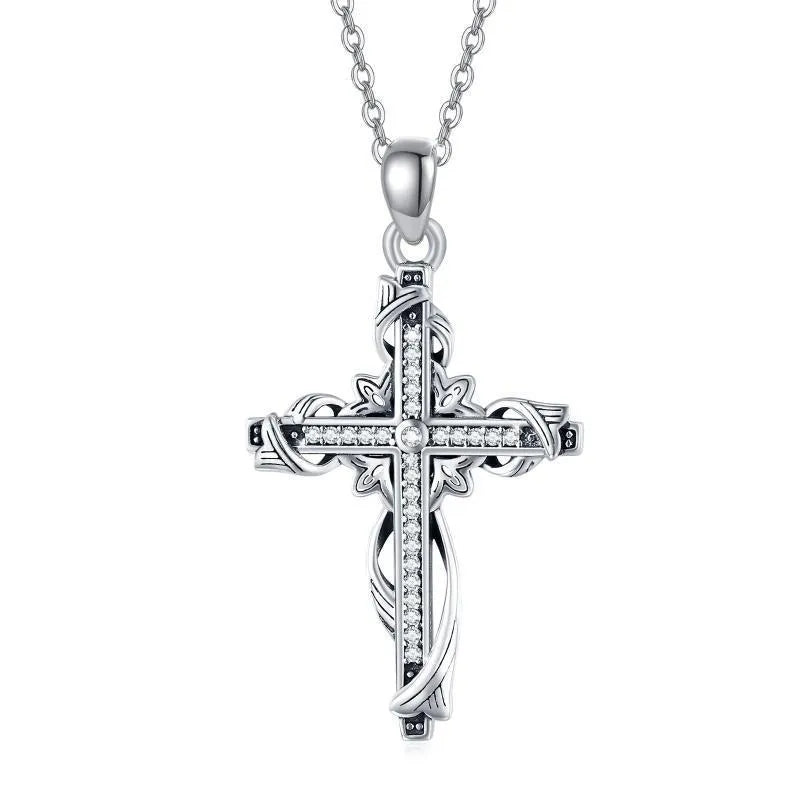 Vv- Heritage and Honor Collection: Timeless 925 Sterling Silver Cross Pendant, Celebrating Faith's Legacy - vannveld