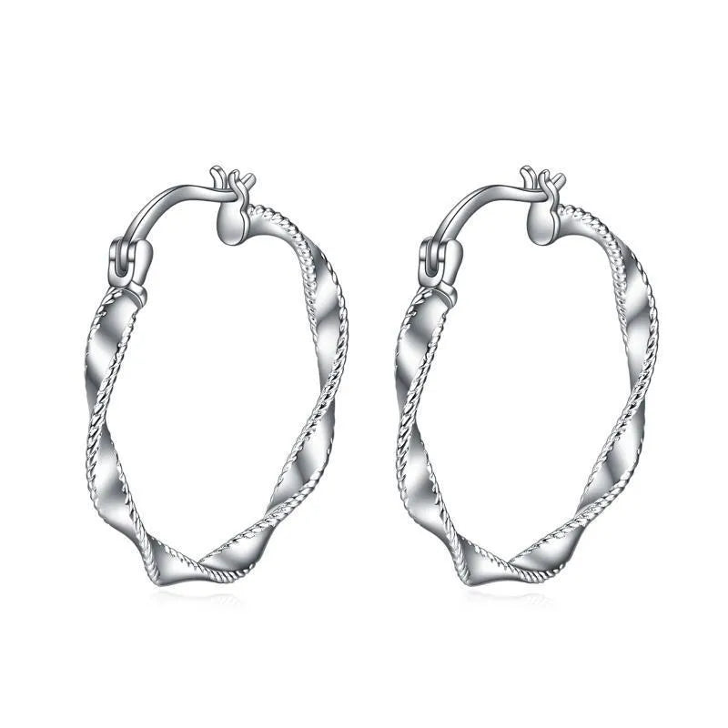 Vv- Heritage and Honor Collection: Timeless Twist 30MM Hypoallergenic Circle Earrings, Echoing Endless Legacy - vannveld