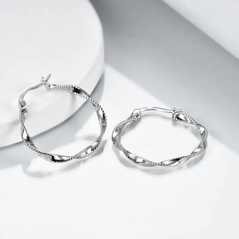 Vv- Heritage and Honor Collection: Timeless Twist 30MM Hypoallergenic Circle Earrings, Echoing Endless Legacy - vannveld