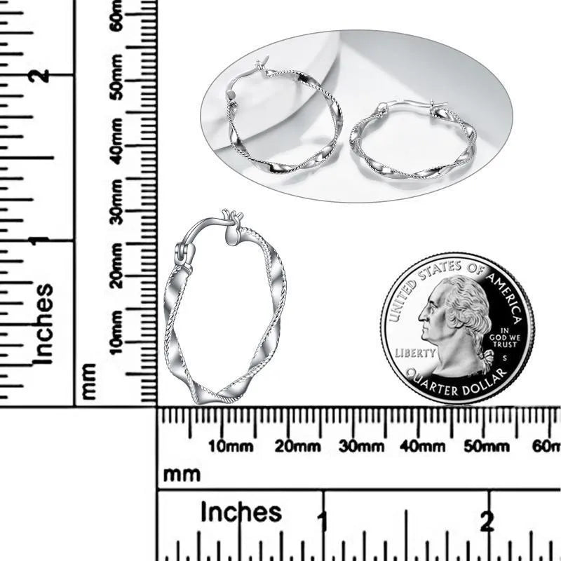 Vv- Heritage and Honor Collection: Timeless Twist 30MM Hypoallergenic Circle Earrings, Echoing Endless Legacy - vannveld