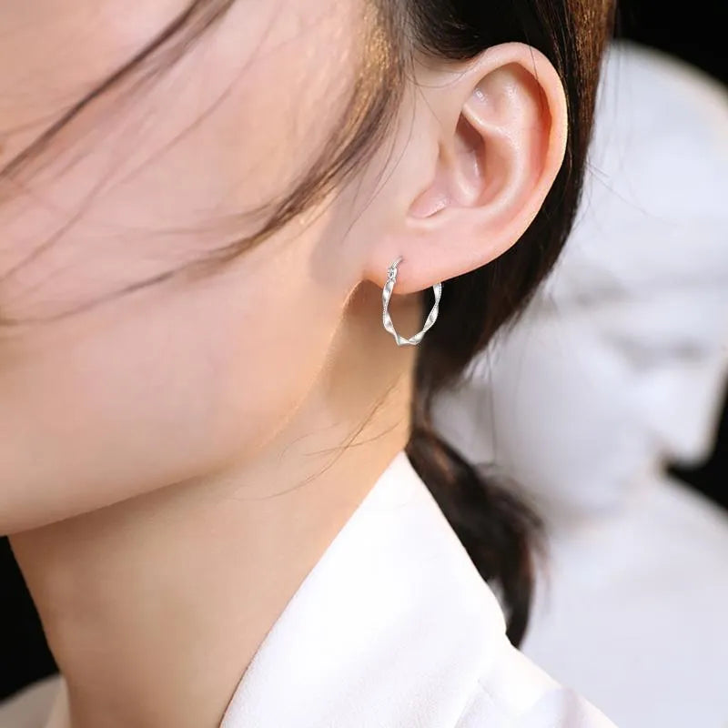 Vv- Heritage and Honor Collection: Timeless Twist 30MM Hypoallergenic Circle Earrings, Echoing Endless Legacy - vannveld