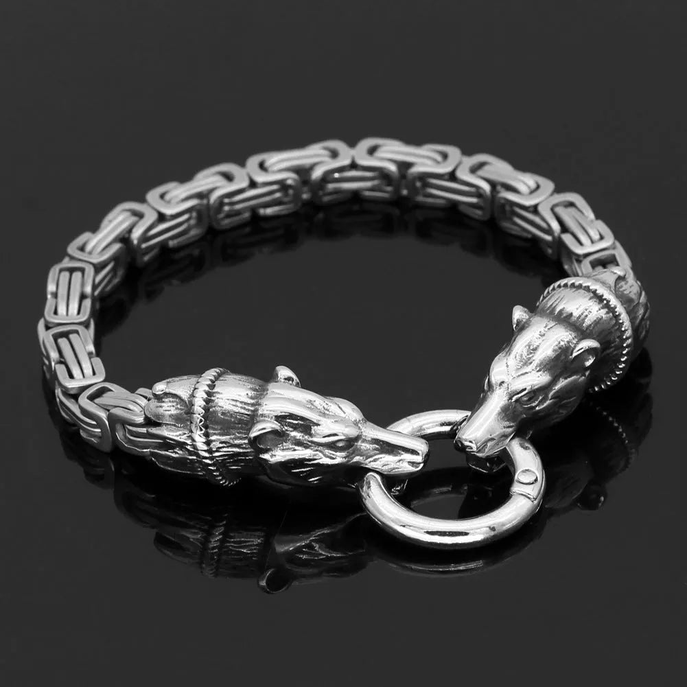 Vv- Immigration to the United States in 1800s: European Heritage Preserved in Handcrafted Titanium Wolf Spirit Bracelet - vannveld
