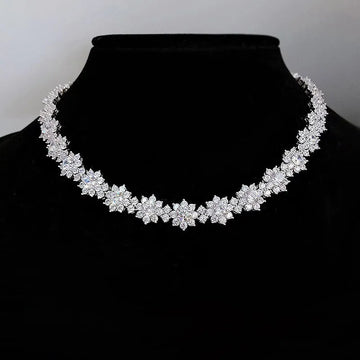 Vv- The American Diamond Collection - Native American Inspired Lab Diamond Sunflower Sterling Silver Necklace - vannveld