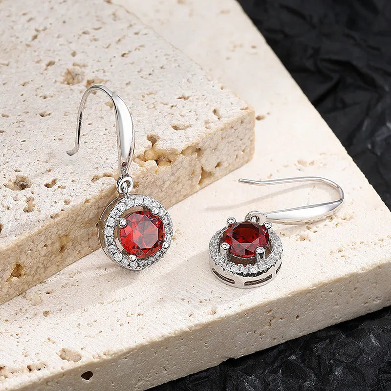 Vv- Union and Emancipation Collection: Crimson Liberty Earrings - S925 Silver Pendants - vannveld