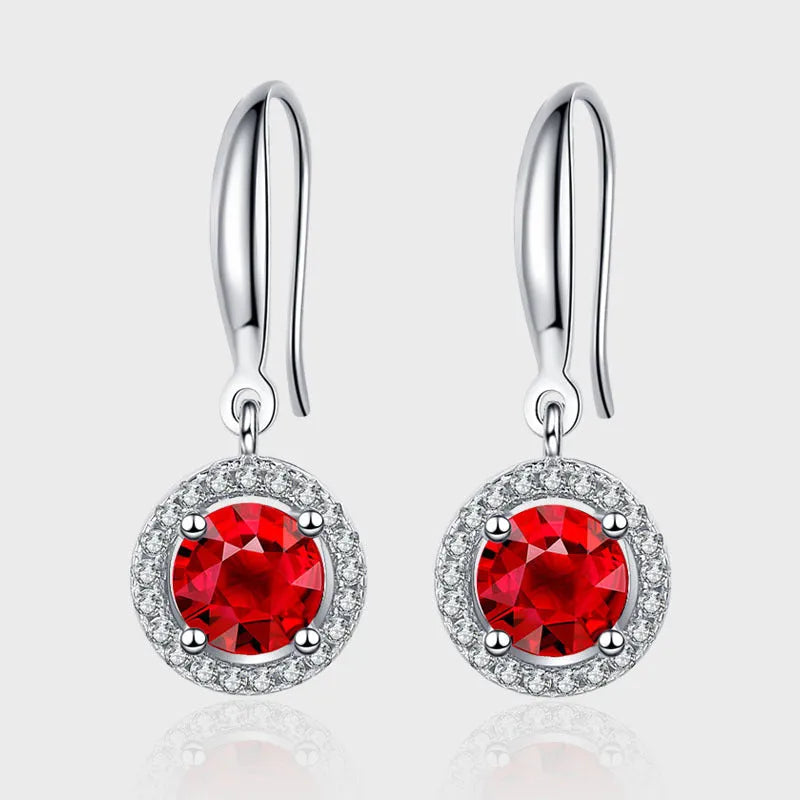 Vv- Union and Emancipation Collection: Crimson Liberty Earrings - S925 Silver Pendants - vannveld