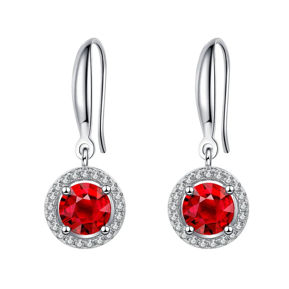 Vv- Union and Emancipation Collection: Crimson Liberty Earrings - S925 Silver Pendants - vannveld