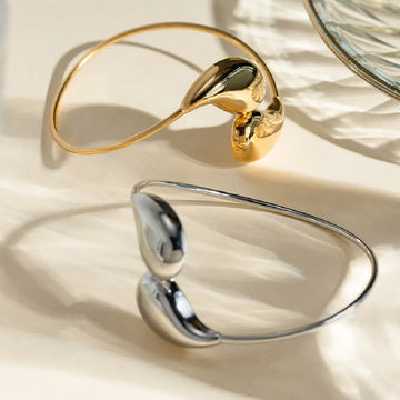 Vv- Union and Emancipation Collection: Gilded Teardrop of Freedom, 18K Gold-Plated Stainless Steel Bracelet - vannveld