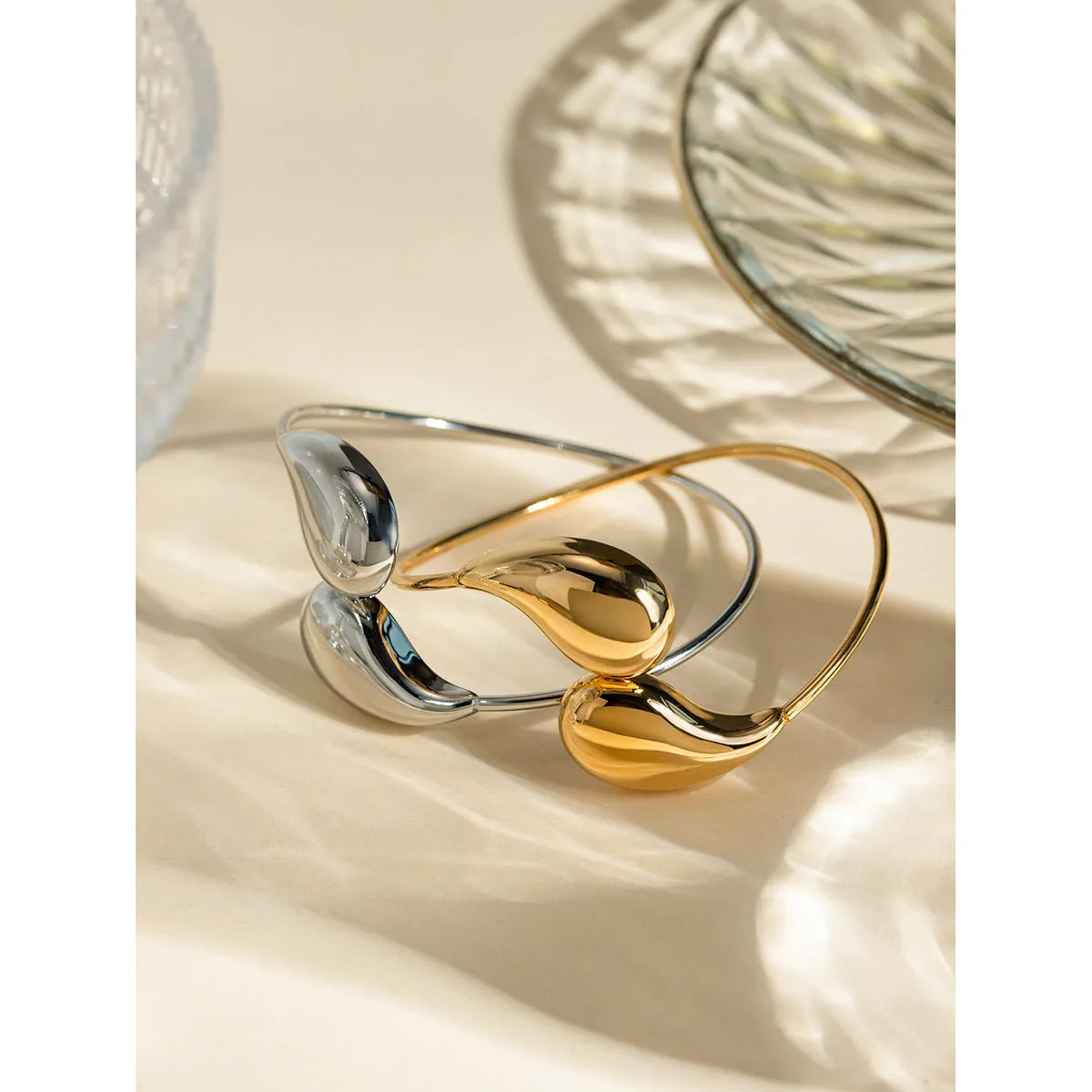 Vv- Union and Emancipation Collection: Gilded Teardrop of Freedom, 18K Gold-Plated Stainless Steel Bracelet - vannveld