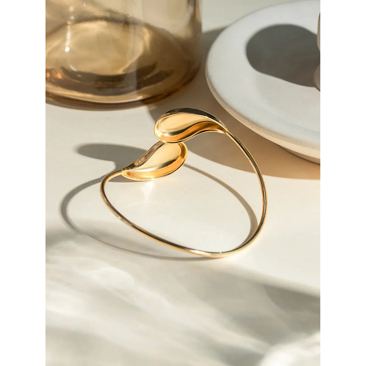 Vv- Union and Emancipation Collection: Gilded Teardrop of Freedom, 18K Gold-Plated Stainless Steel Bracelet - vannveld