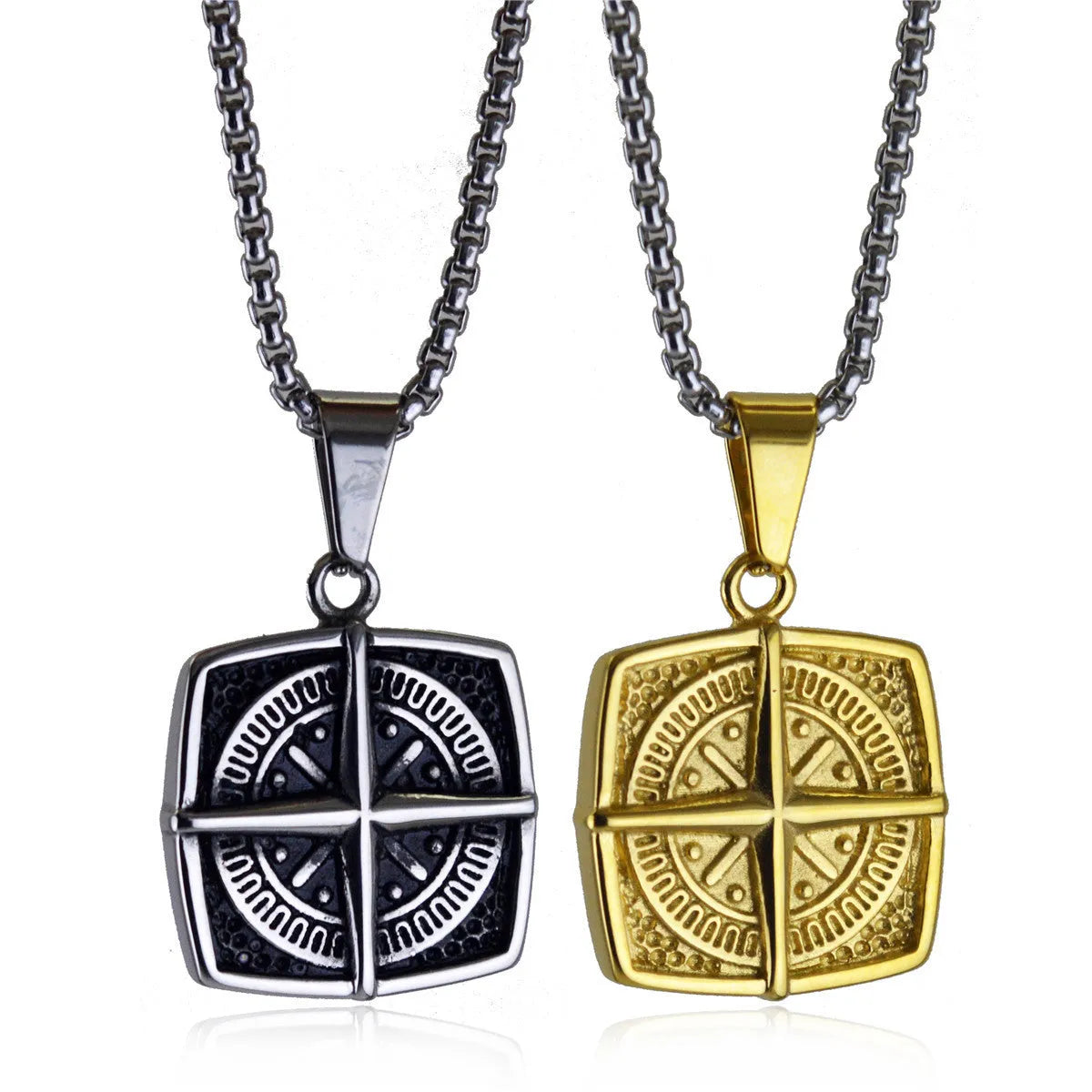 Vv- World War I and II - The Yanks Are Coming - Tribute Collection: Electroplated Military-Grade Titanium Navigator - Pendant (no Chain) - vannveld