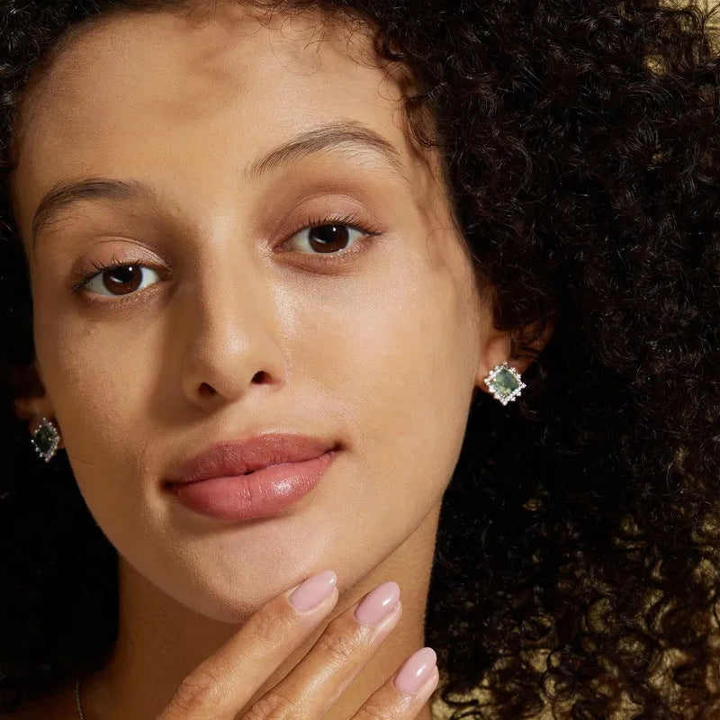 Vv- World War I and II - The Yanks Are Coming - Tribute Collection: Victory Garden-Inspired Natural Agate Stud Earrings, Honoring Home Front Heritage - vannveld