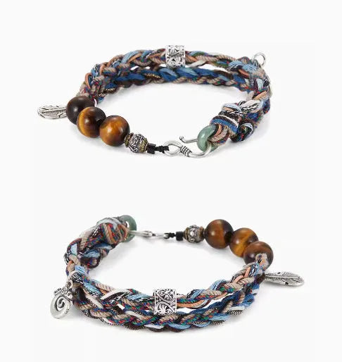 Vv- American Dream Collection: 1920s Artisan-Inspired Handwoven 925 Sterling Silver Heritage Bracelet - vannveld