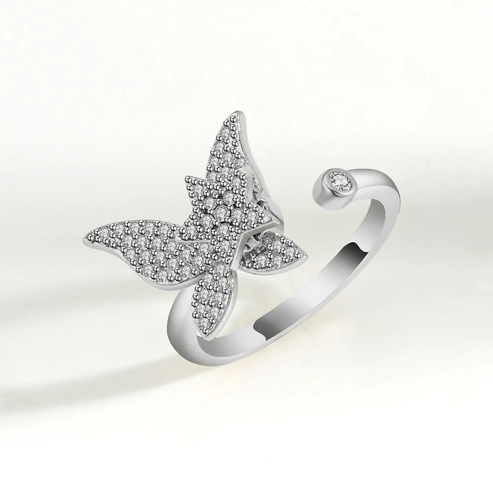 Vv- American Dream Collection: California Gold Rush Era Butterfly Freedom Spinning Ring, Ladies' Heritage Edition - vannveld