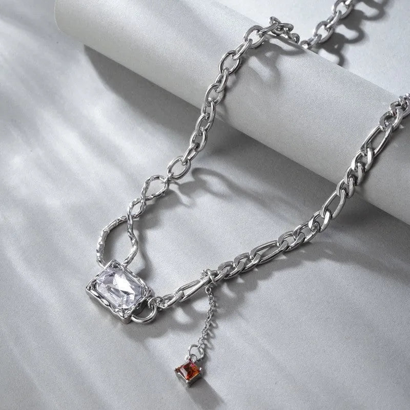 Vv- American Dream Collection: Ellis Island Legacy Cubic Zirconia Necklace, Echoing 1920s Elegant Freedom - vannveld