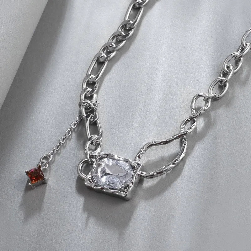 Vv- American Dream Collection: Ellis Island Legacy Cubic Zirconia Necklace, Echoing 1920s Elegant Freedom - vannveld