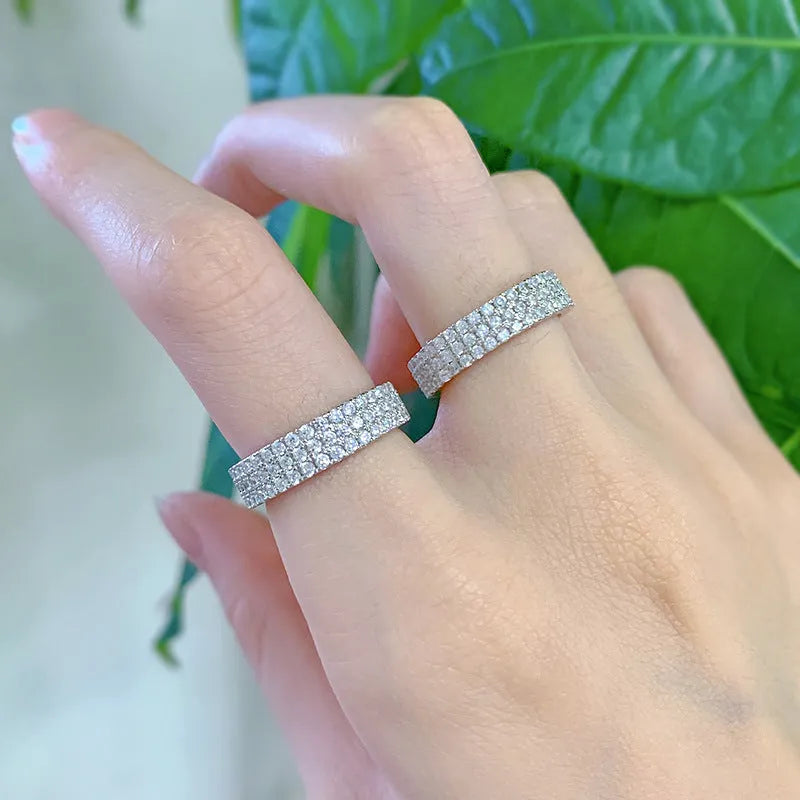 Vv- American Foundations Collection: Liberty's Elegance Three-Row Diamond Ring - vannveld