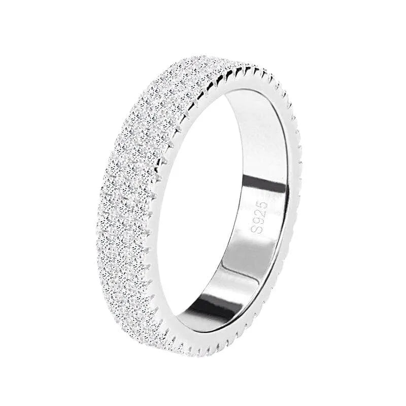 Vv- American Foundations Collection: Liberty's Elegance Three-Row Diamond Ring - vannveld
