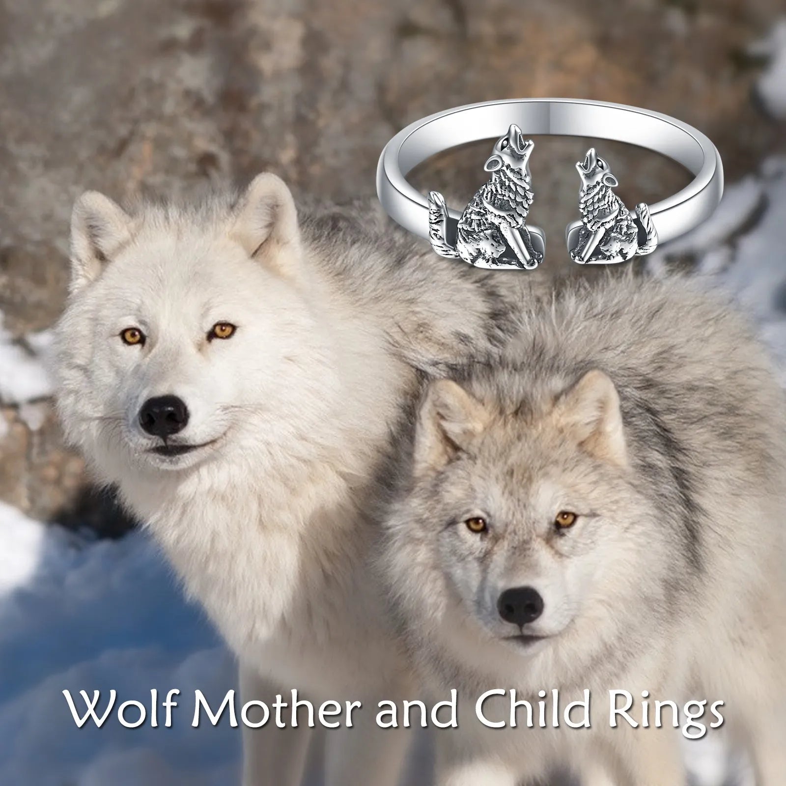 Vv- American Foundations Collection: Liberty's Howl - Sterling Silver Mother Wolf Guards Independence, Revolutionary Bond Ring - vannveld