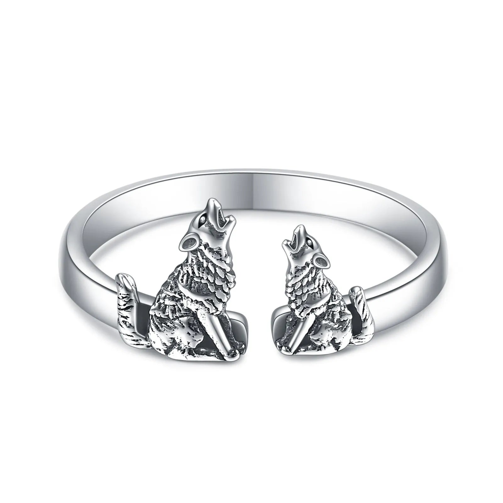 Vv- American Foundations Collection: Liberty's Howl - Sterling Silver Mother Wolf Guards Independence, Revolutionary Bond Ring - vannveld