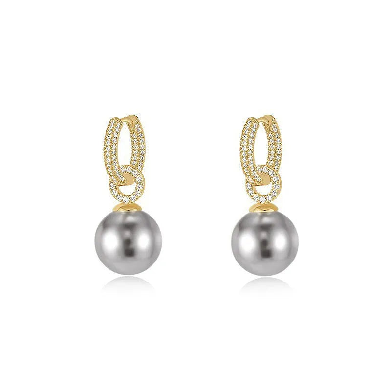 Vv- American Foundations Collection: Revolutionary Elegance Earrings - Detachable Zircon-Adorned Pearls, Liberty's Luster - vannveld