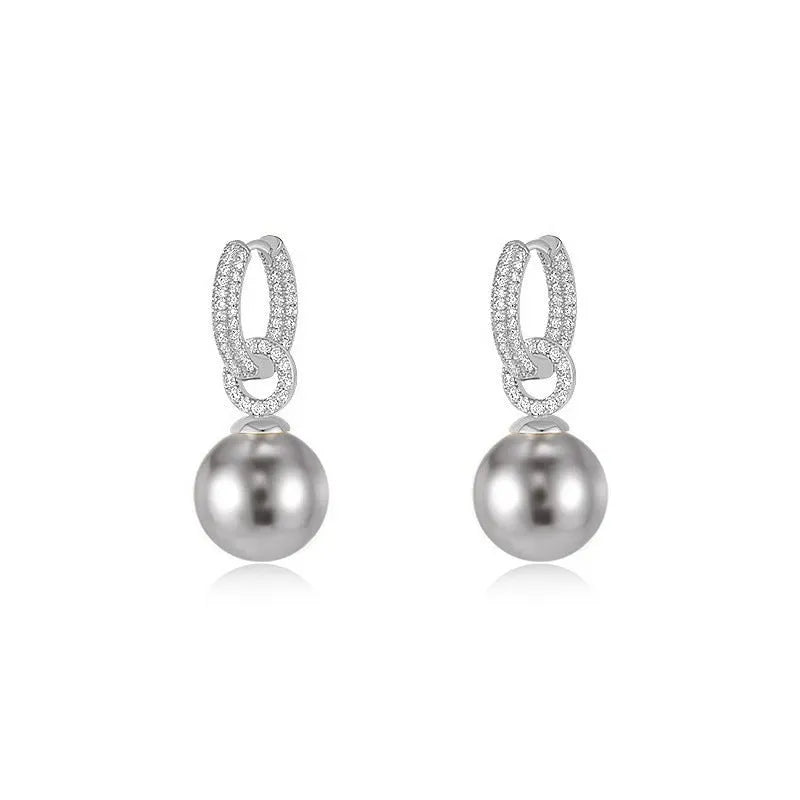 Vv- American Foundations Collection: Revolutionary Elegance Earrings - Detachable Zircon-Adorned Pearls, Liberty's Luster - vannveld