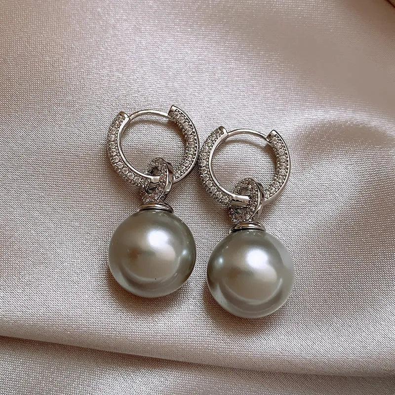 Vv- American Foundations Collection: Revolutionary Elegance Earrings - Detachable Zircon-Adorned Pearls, Liberty's Luster - vannveld