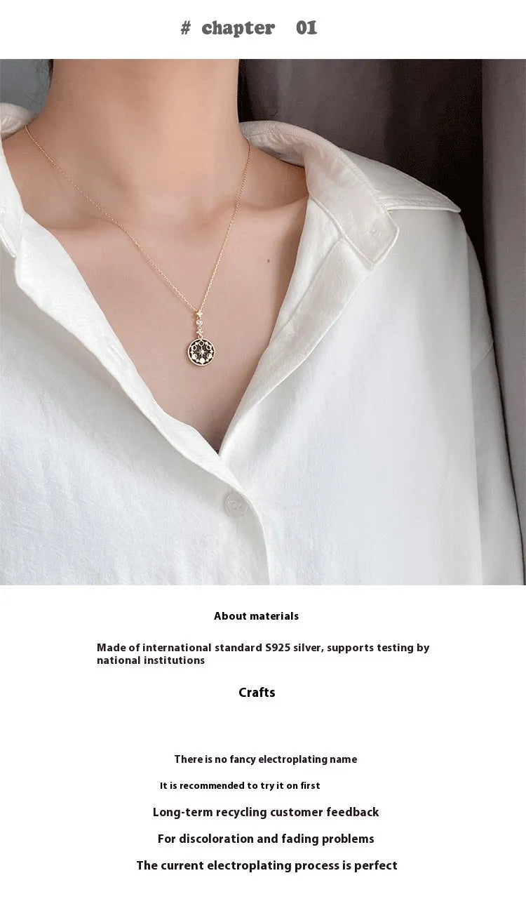 Vv- American Foundations Collection: Revolutionary Spirit Blue Sandstone Celestial Necklace, Where Liberty Meets Starlight - vannveld