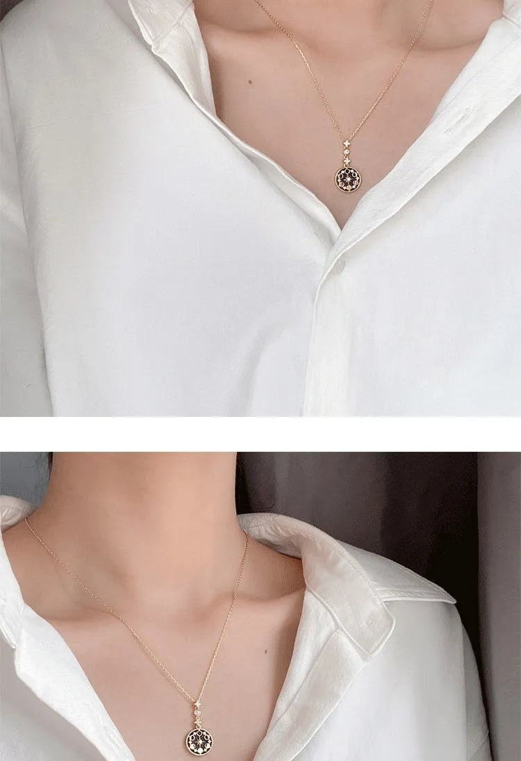 Vv- American Foundations Collection: Revolutionary Spirit Blue Sandstone Celestial Necklace, Where Liberty Meets Starlight - vannveld