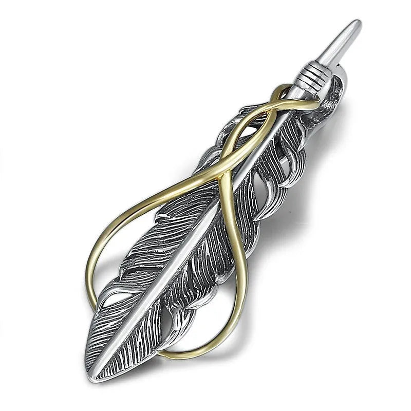 Vv- American Frontier and Old West Collection Sterling Silver Heirloom Frontier Quill Pendant - vannveld