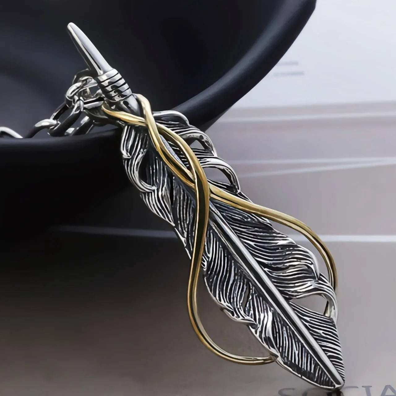 Vv- American Frontier and Old West Collection Sterling Silver Heirloom Frontier Quill Pendant - vannveld