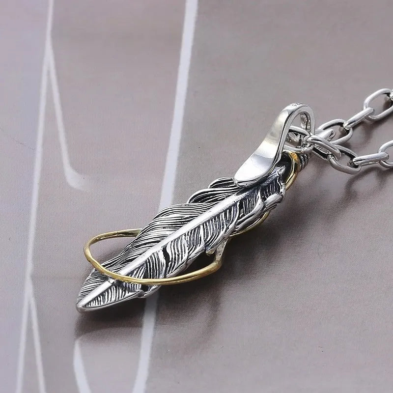 Vv- American Frontier and Old West Collection Sterling Silver Heirloom Frontier Quill Pendant - vannveld
