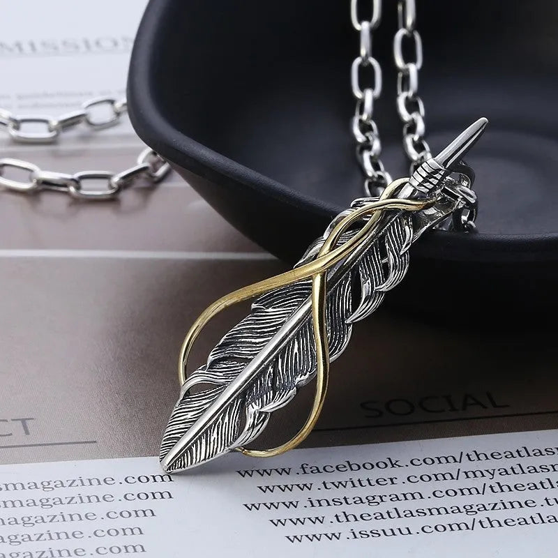 Vv- American Frontier and Old West Collection Sterling Silver Heirloom Frontier Quill Pendant - vannveld