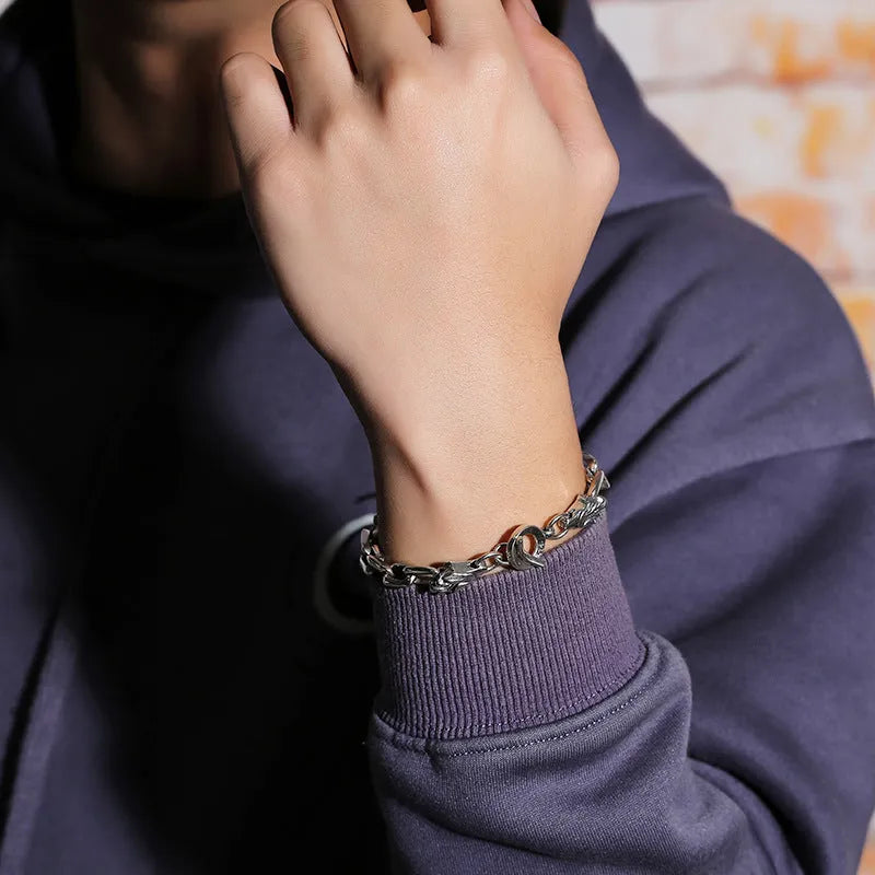 Vv- Birth of The National Anthem Collection: Fort McHenry's Dawn Wolf Personalized Sterling Silver Keel Bracelet - vannveld