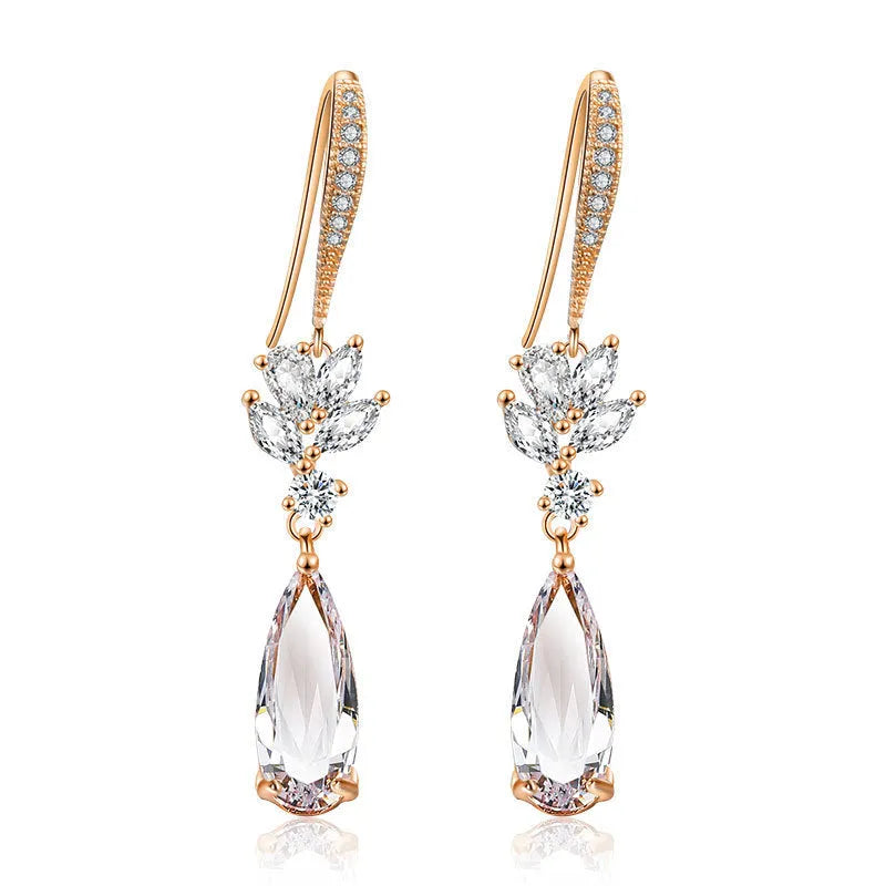 Vv- Birth of The National Anthem Collection: Star-Spangled Glory-Inspired Cascading Ceremonial Crystal Drop Earrings - vannveld