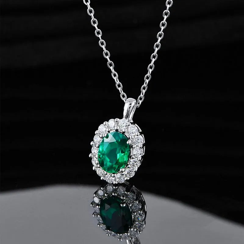 Vv- Founding Fathers Collection: Colonial Diplomatic Heritage Sterling Silver Emerald Presidential Court Pendant - vannveld