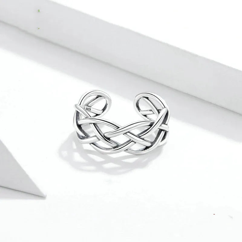 Vv- Founding Fathers Collection: Franklin's Colonial Silversmith Legacy Sterling Silver Woven Artisan Ring - vannveld