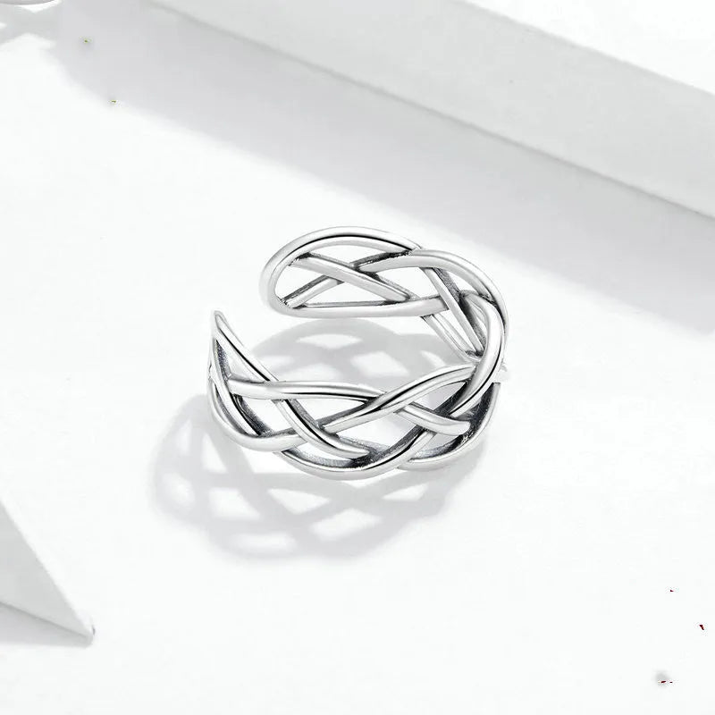 Vv- Founding Fathers Collection: Franklin's Colonial Silversmith Legacy Sterling Silver Woven Artisan Ring - vannveld