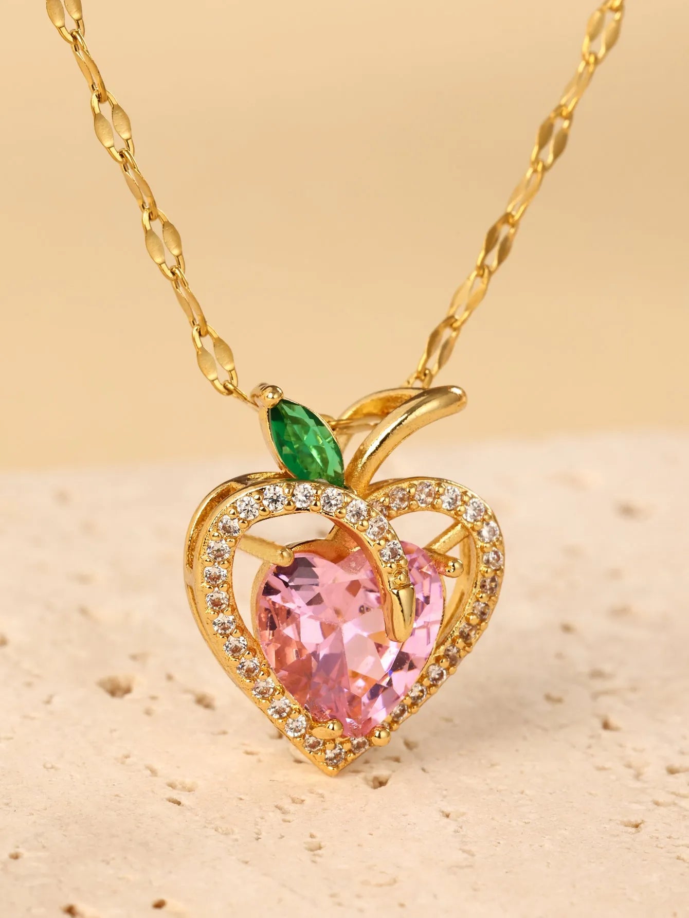 Vv- Founding Fathers Collection: Necklace Liberty's Heart 1776, Brilliant Zirconium Illuminating American Independence - vannveld