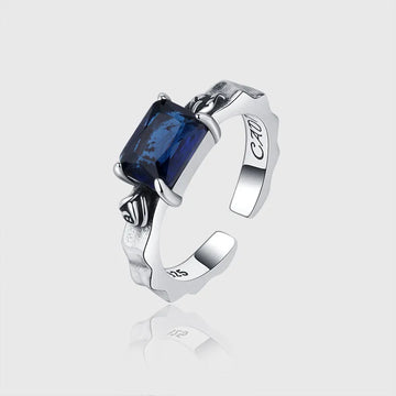 Vv- Founding Fathers Collection: Timeless Sterling Silver Ring - Liberty's Sapphire Legacy - vannveld