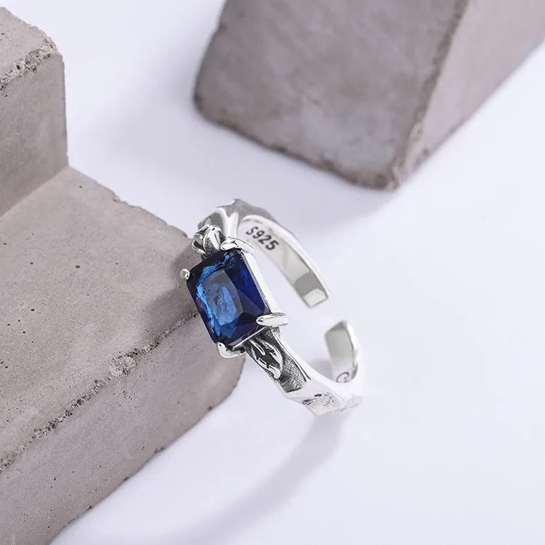 Vv- Founding Fathers Collection: Timeless Sterling Silver Ring - Liberty's Sapphire Legacy - vannveld