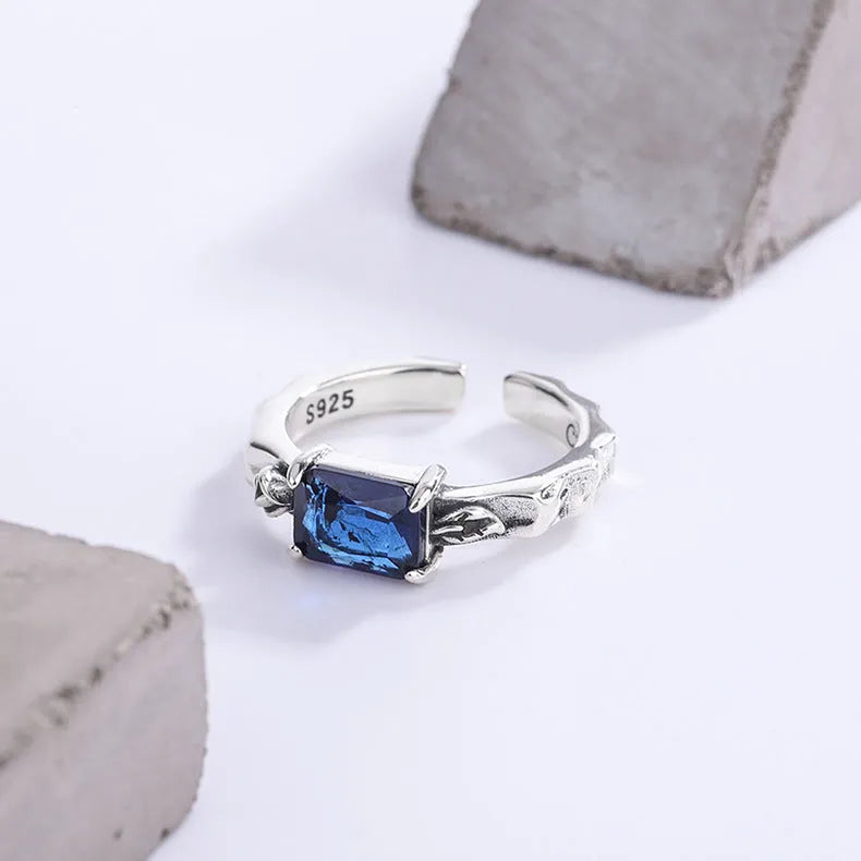 Vv- Founding Fathers Collection: Timeless Sterling Silver Ring - Liberty's Sapphire Legacy - vannveld